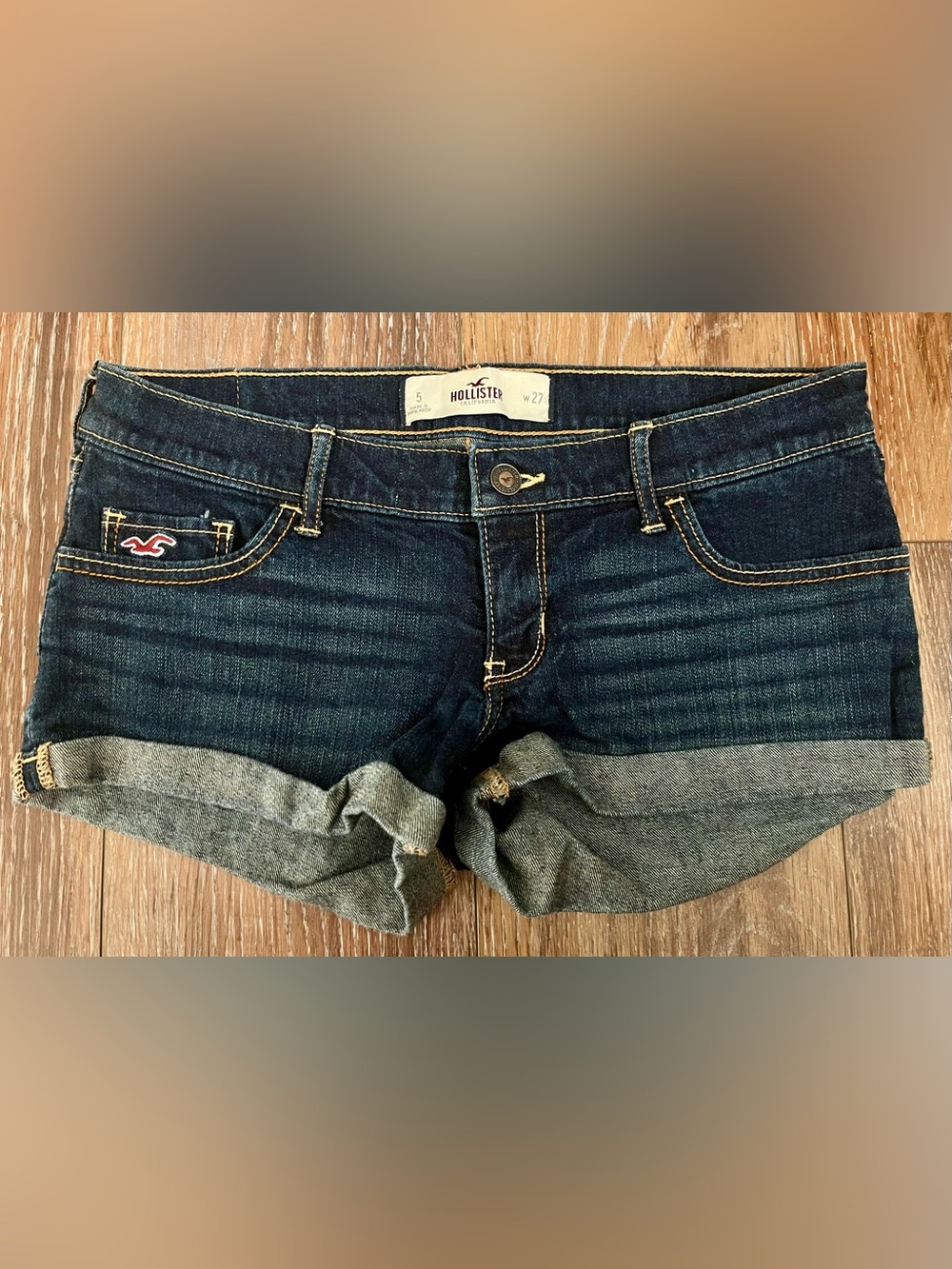 OG Hollister Denim Low Rise Cuffed Shorts Size 5/27